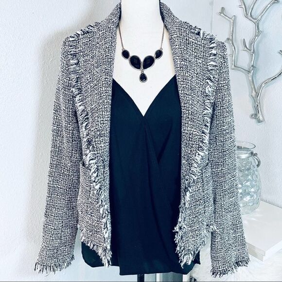 SilkLand Tweed Raw Hinge Blazer Petite - Picture 3 of 10